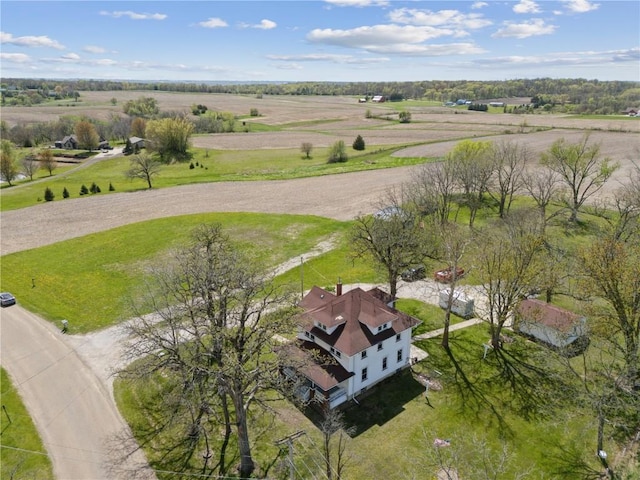 aerial view with a rural view