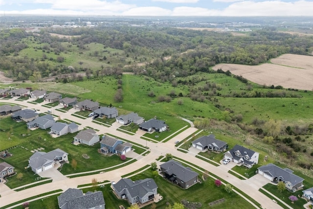 aerial view with a residential view and a forest view