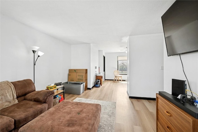 living room with light wood-style flooring