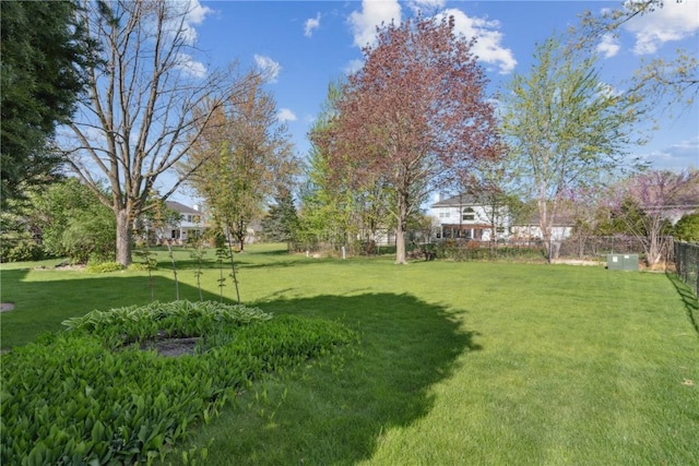 view of yard with fence