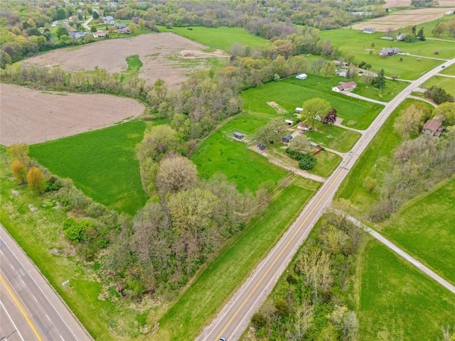 bird's eye view featuring a rural view