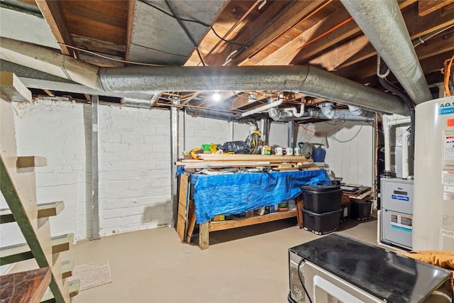 view of unfinished basement