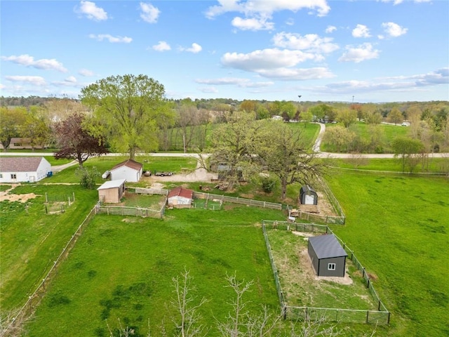 aerial view with a rural view