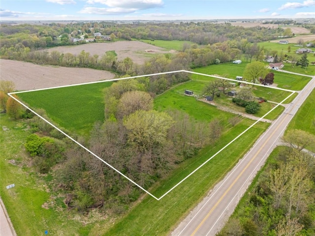 bird's eye view featuring a rural view