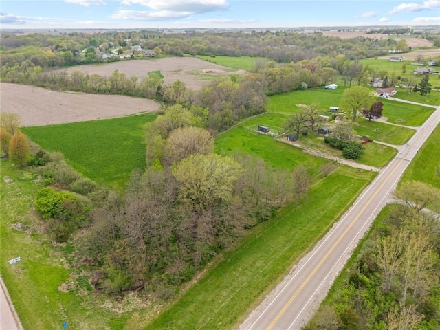 aerial view featuring a rural view