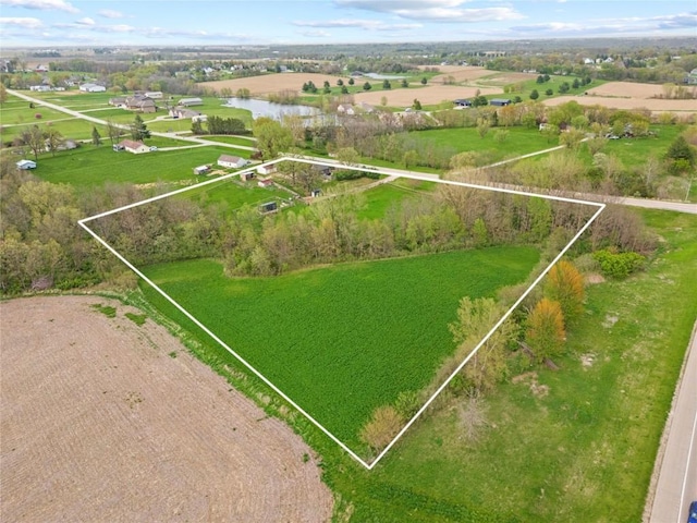 drone / aerial view with a rural view