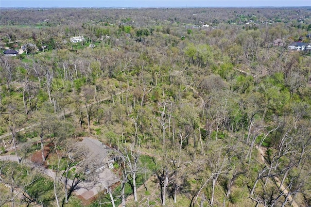 bird's eye view with a forest view