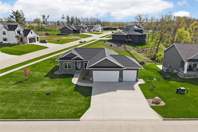 drone / aerial view with a residential view