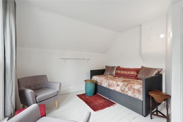 bedroom with vaulted ceiling