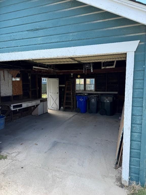 view of garage