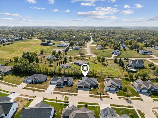 aerial view with a residential view