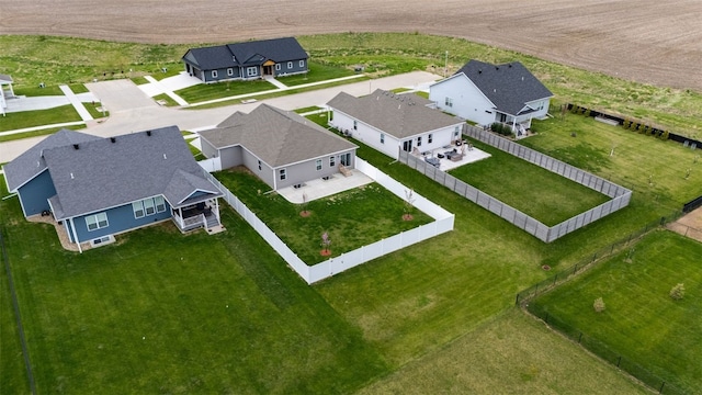 aerial view with a residential view