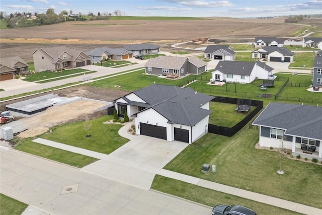 drone / aerial view with a residential view
