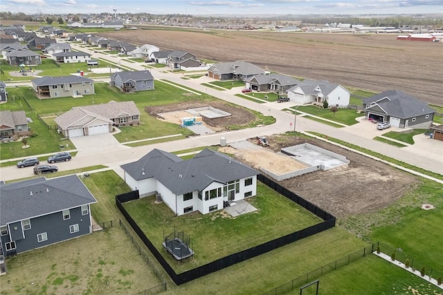 aerial view with a residential view