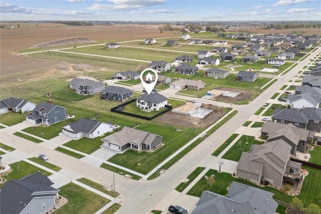 bird's eye view with a residential view