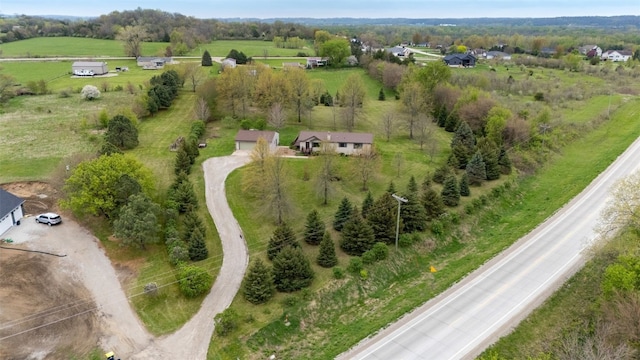 bird's eye view with a rural view