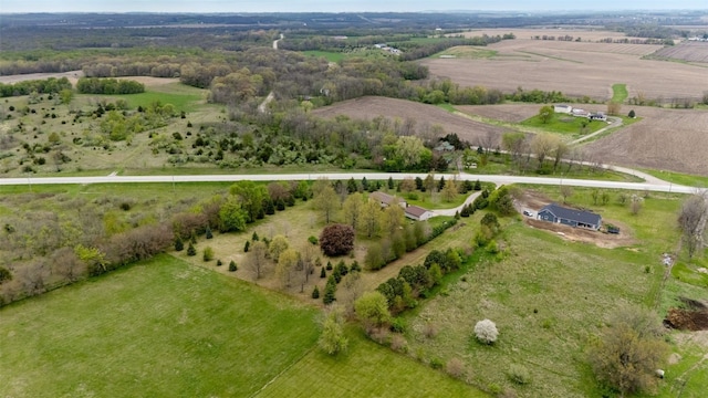 bird's eye view with a rural view