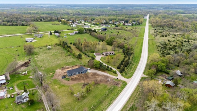aerial view with a rural view