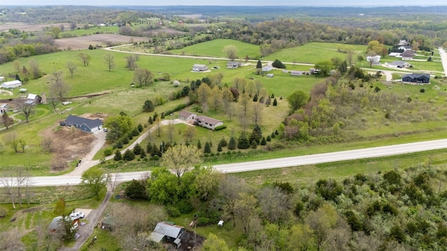 bird's eye view with a rural view