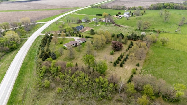 bird's eye view with a rural view