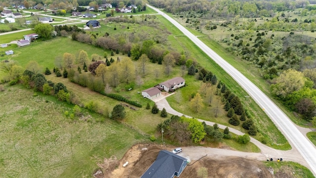 aerial view with a rural view