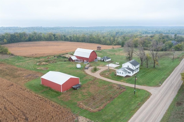 bird's eye view with a rural view