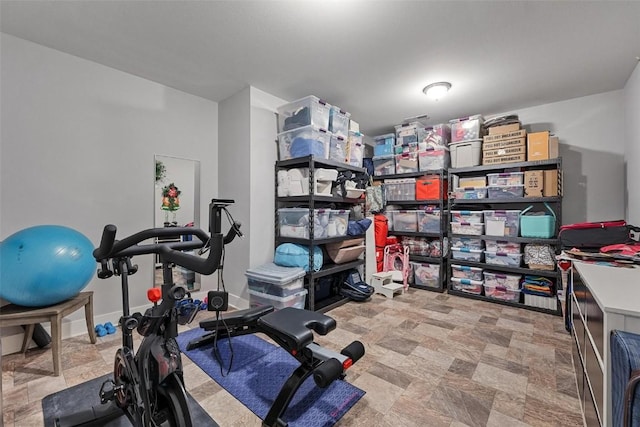 917 Robin Rd, Iowa City, IA 52246 - exercise room featuring stone finish flooring