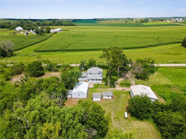 bird's eye view with a rural view