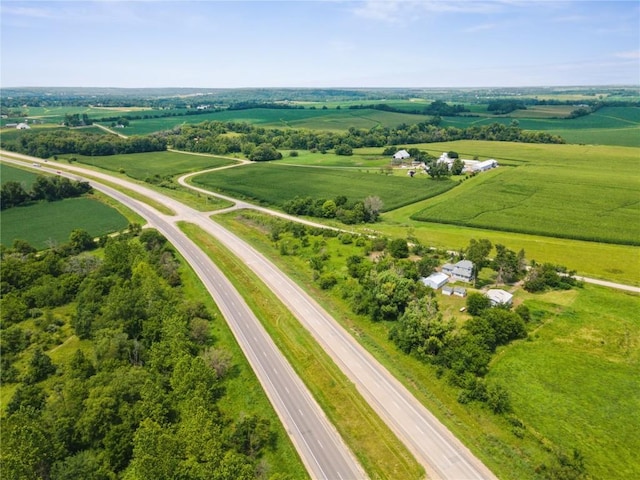 drone / aerial view with a rural view