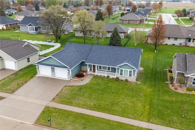 bird's eye view featuring a residential view