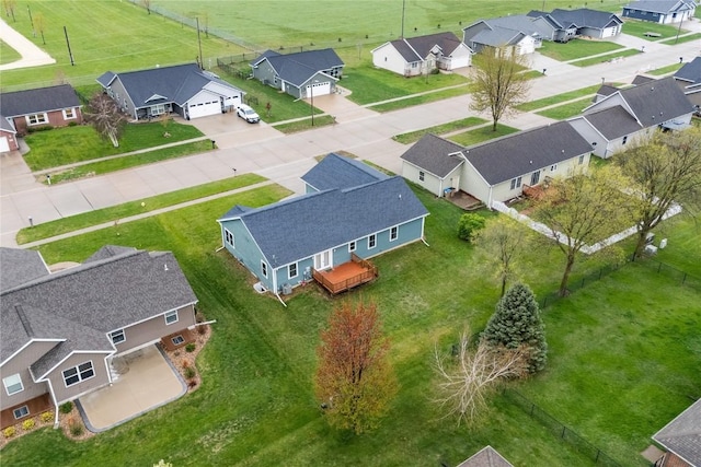 aerial view with a residential view