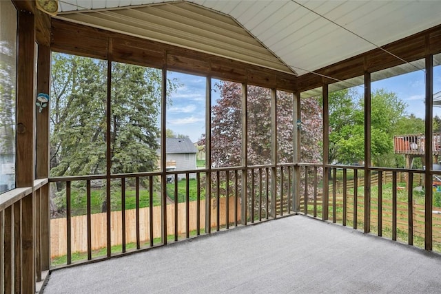 view of unfurnished sunroom