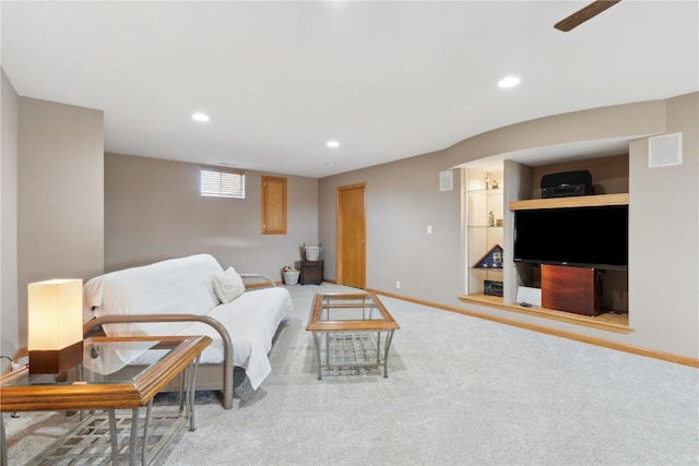 4199 Brookside Dr, Marion, IA 52302 - carpeted living room with baseboards and recessed lighting