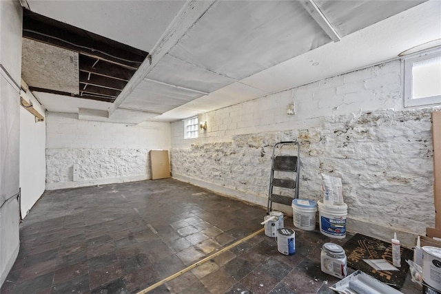 basement with plenty of natural light