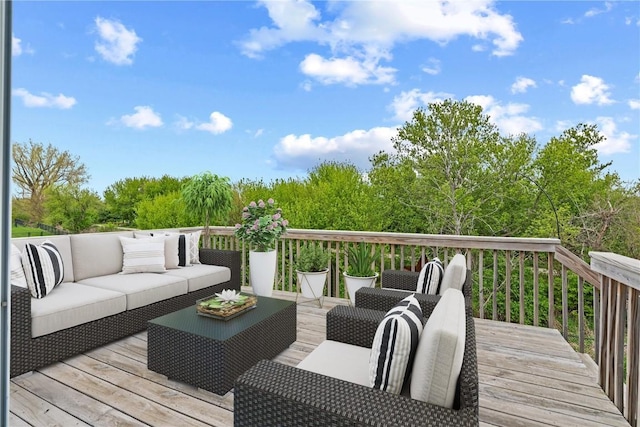 deck with an outdoor living space