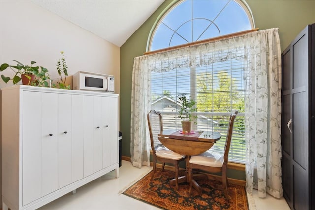 3110 Willowridge Rd Unit D, Marion, IA 52302 - dining area featuring lofted ceiling