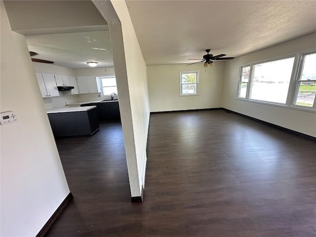 2770 24th Ave, Marion, IA 52302 - unfurnished living room with ceiling fan, plenty of natural light, and dark wood finished floors