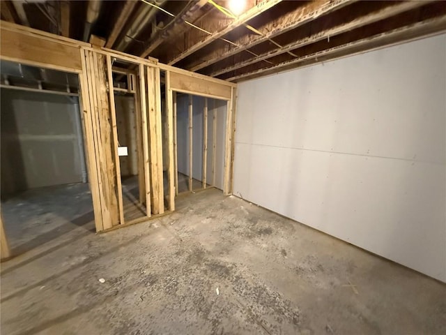 view of unfinished below grade area