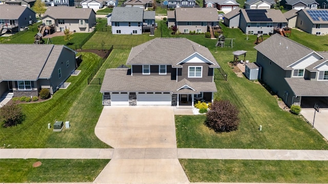 aerial view of residential area