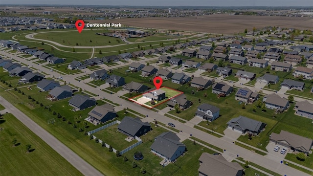 aerial view of property and surrounding area