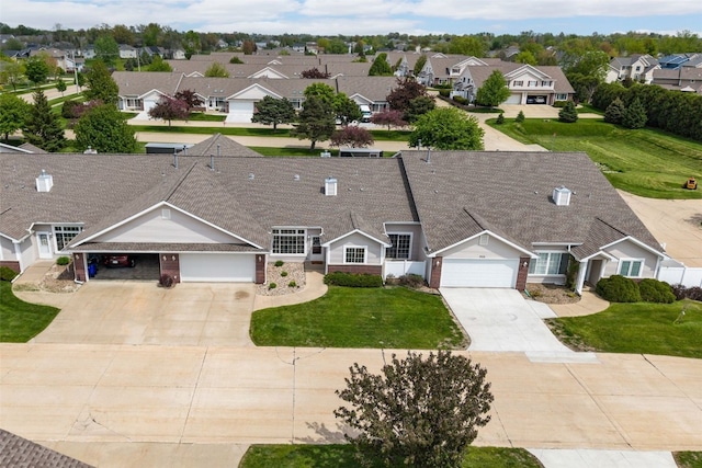 aerial view of residential area
