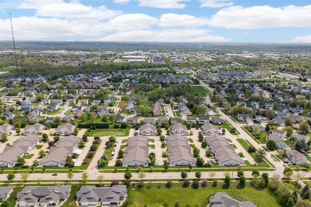 aerial overview of property's location with nearby suburban area