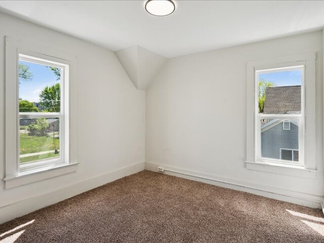 additional living space with carpet and baseboards