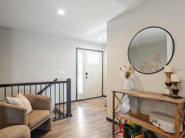 420 Dawson Dr, West Branch, IA 52358 - foyer with light wood-type flooring and recessed lighting