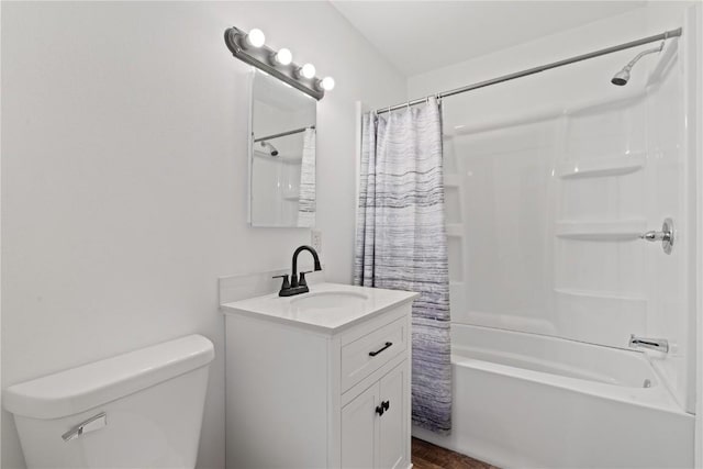 6119 28th Ave Dr, Vinton, IA 52349 - bathroom with shower / tub combo, toilet, and vanity
