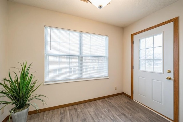 3912 Summerfield Ln NE Unit C, Cedar Rapids, IA 52402 - doorway to outside featuring light wood finished floors, plenty of natural light, and baseboards