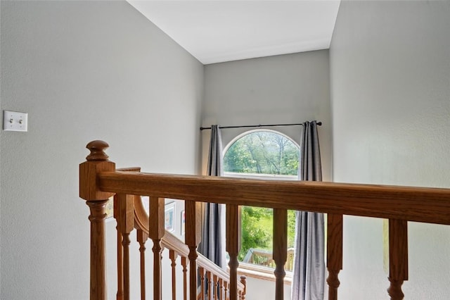 hallway with an upstairs landing