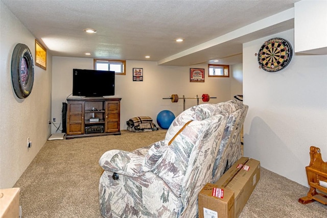 1100 Vernon Hill Blvd, Cedar Rapids, IA 52403 - living room with carpet flooring, healthy amount of natural light, and recessed lighting