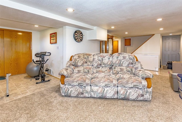 1100 Vernon Hill Blvd, Cedar Rapids, IA 52403 - carpeted living area with recessed lighting and baseboards