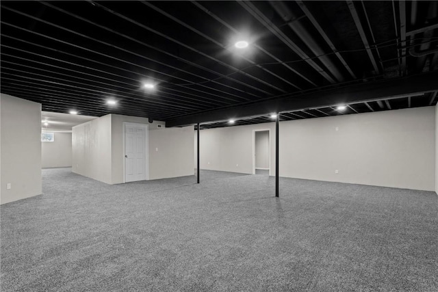 view of finished below grade area
